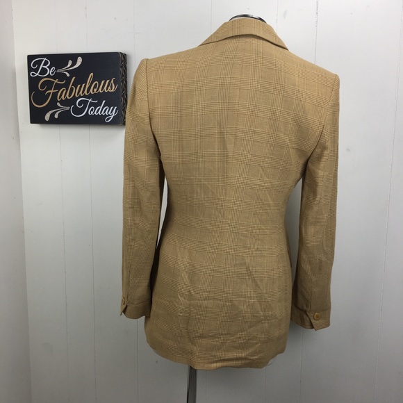 Vintage Jones New York Mustard Glen Plaid Blazer - Picture 5 of 8